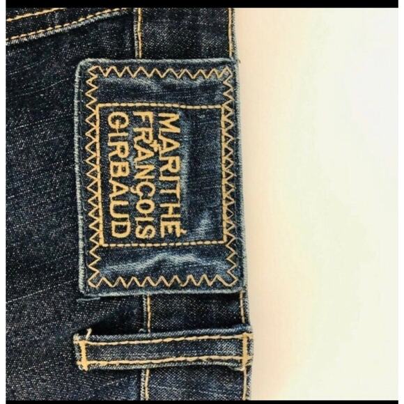 Marithe Francois Girbaud dark wash cargo pants jeans. - Picture 3 of 5